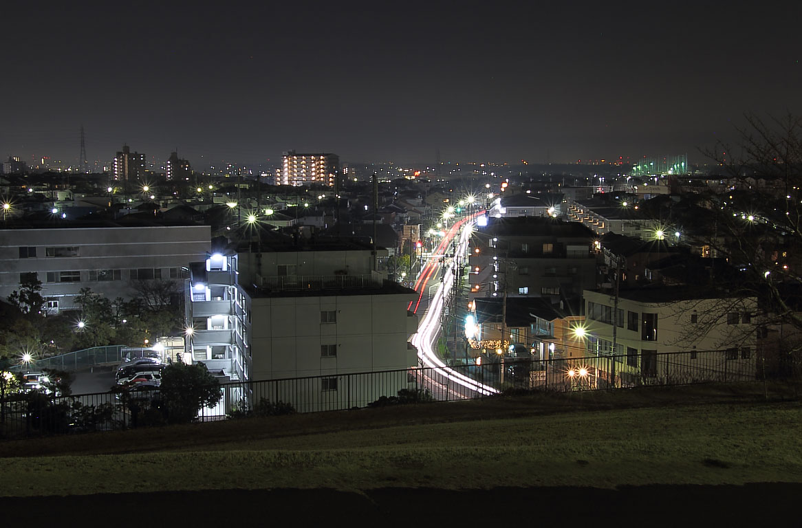 安城市 岡崎市方向の夜景 滝の水公園