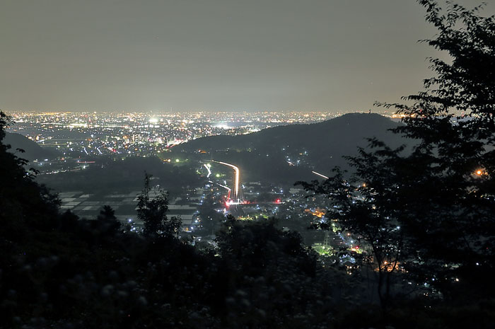 森林交流館展望デッキからの夜景