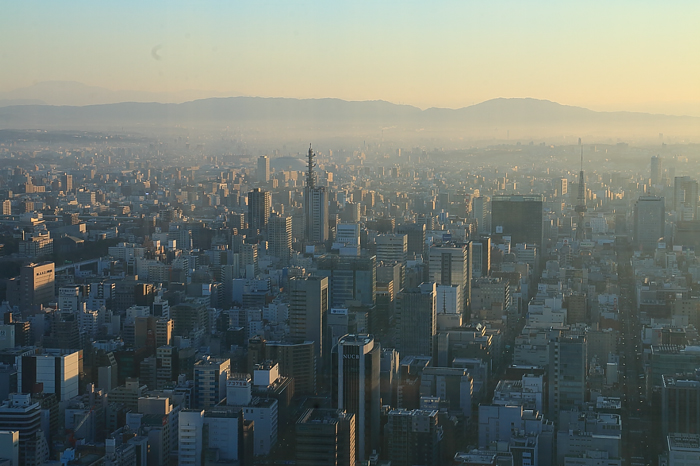 朝日をあびる栄