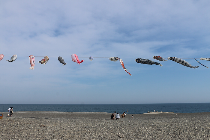 七里御浜海岸・獅子岩の鯉のぼり