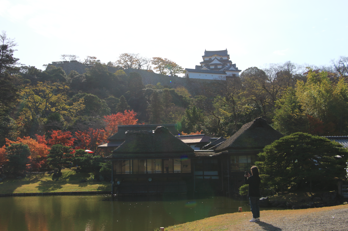 玄宮園から見える彦根城