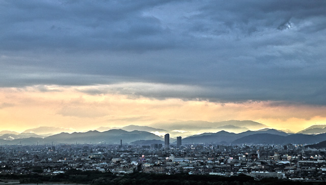 岐阜市と雨雲