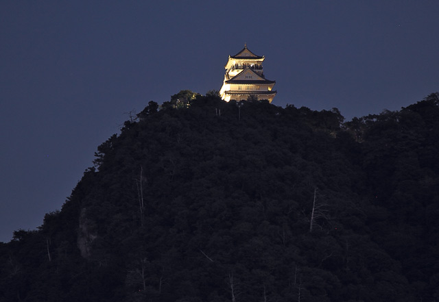 ライトアップされた岐阜城