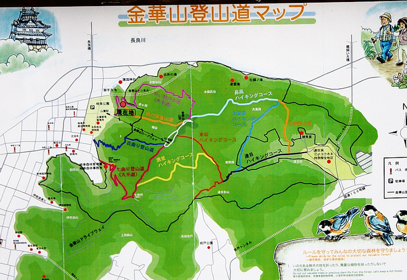 金華山登山道の地図