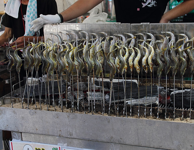 栃波市庄川産の鮎の塩焼き