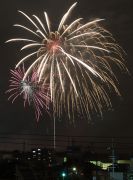 豊橋市の夜景と打ち上げ花火