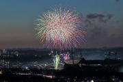 トヨタスタジアムと花火