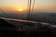 金華山ロープウェイからの夕日