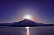 田貫湖から望むダイヤモンド富士