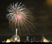 アトラクションと打ち上げ花火